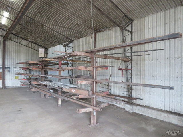(1) Metal rack located on north wall of shop